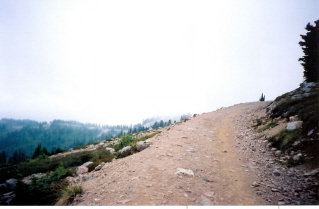 Climbing up the trail leading to the ridge to Elfin Lakes 2003-08.